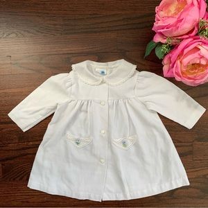 Vintage white cotton baby dress, size 18mo